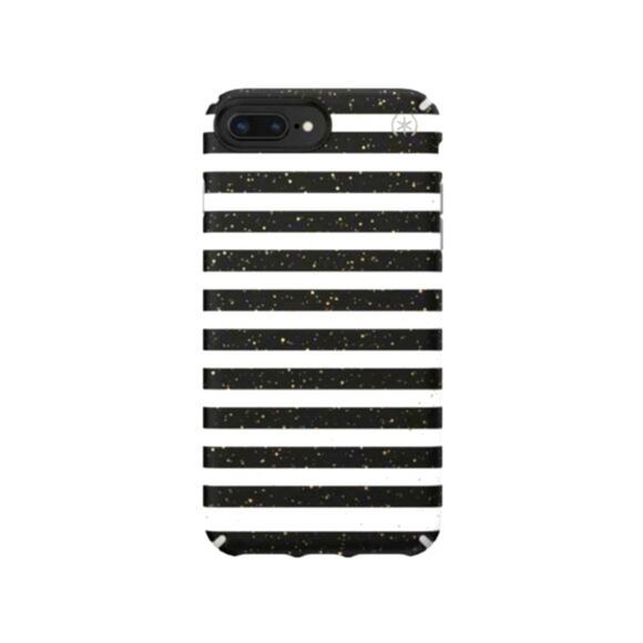 ✨ Speck Presidio Inked iPhone 6s Plus/7 Plus/8 Plus Case - Trendy Stripes & Gold - Picture 1 of 6